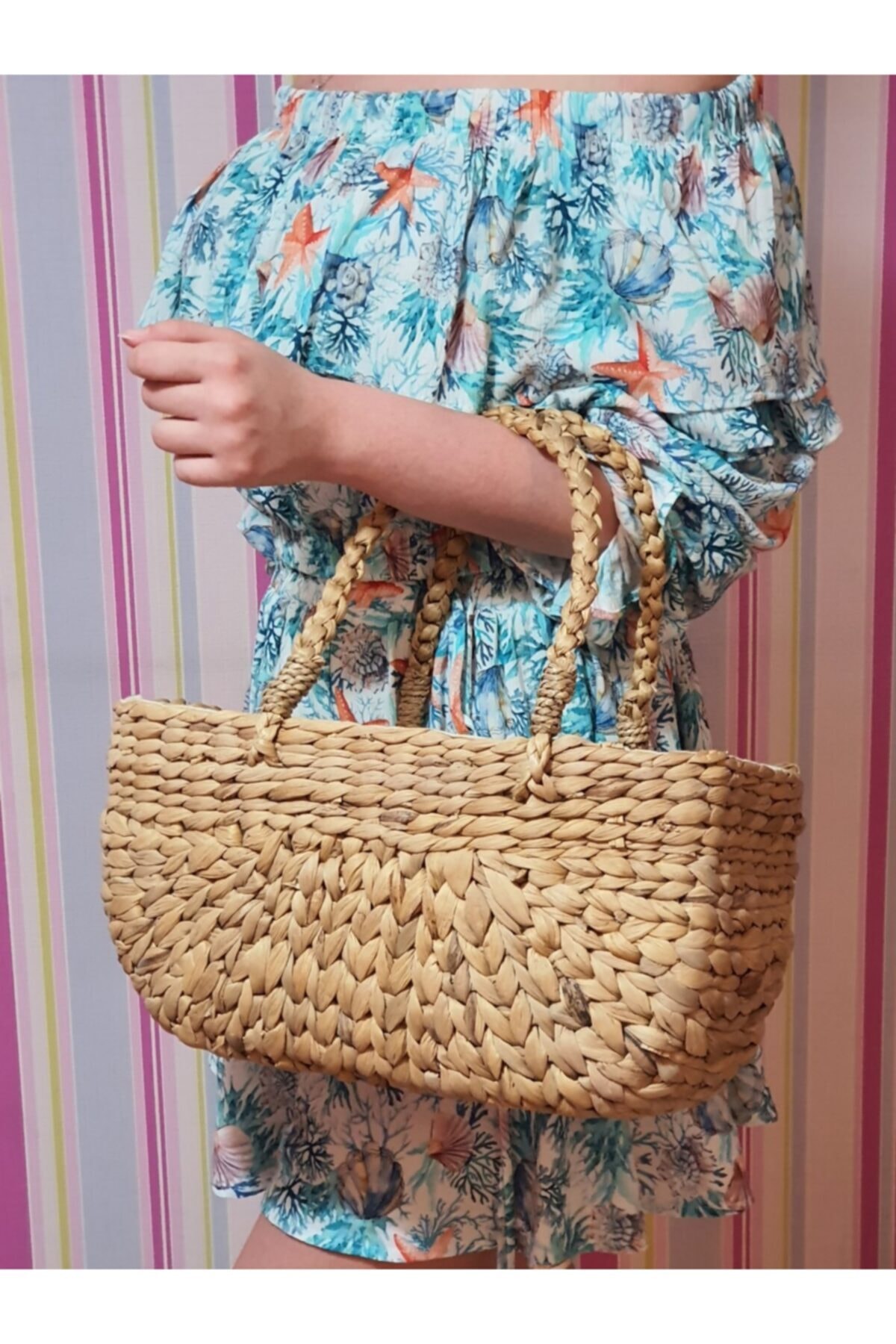 Miss Moray Bambu-hasır Plaj El Çantası -snyplj38