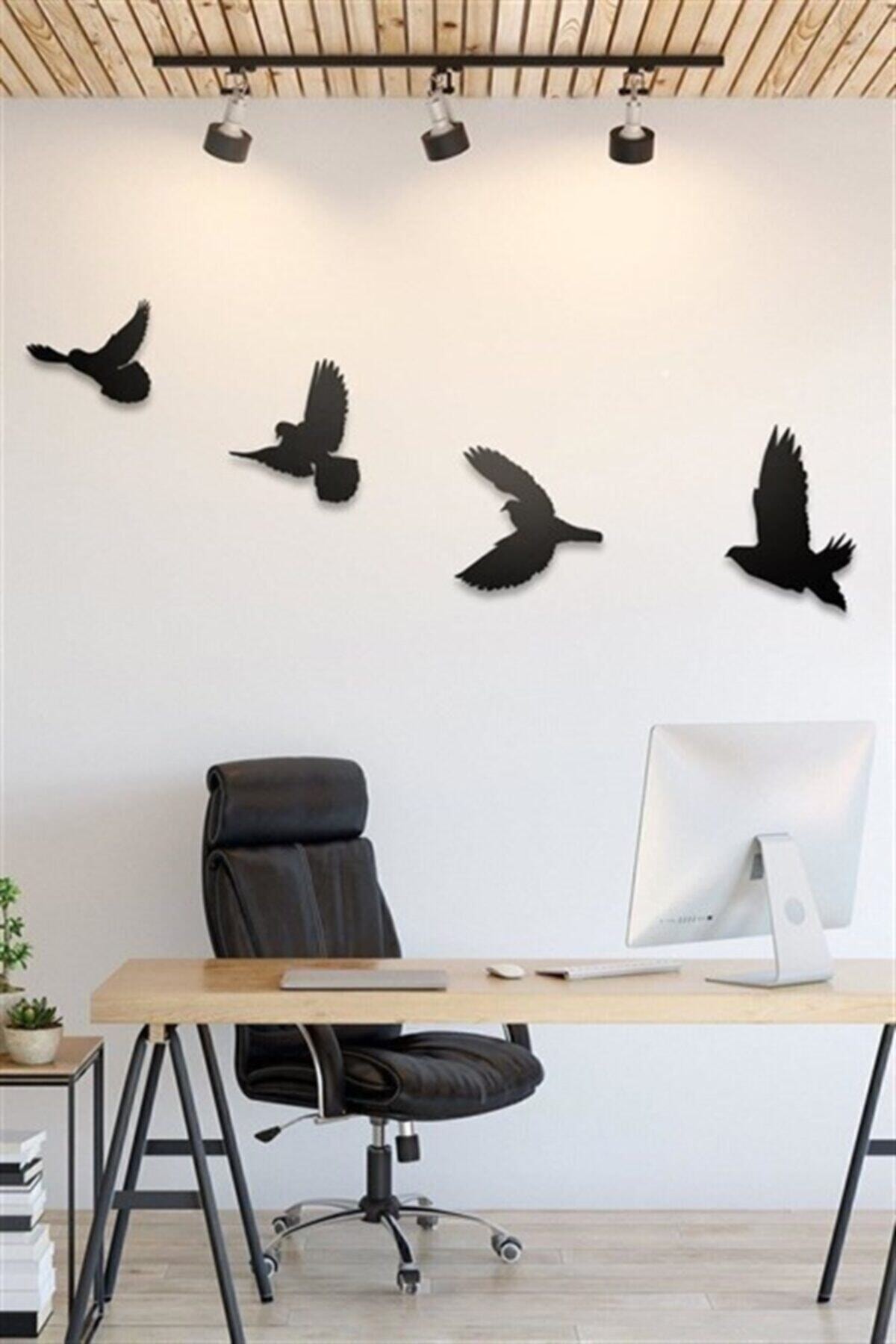 LaLaVis Kuş Modern 4'lü Dekoratif Tablo