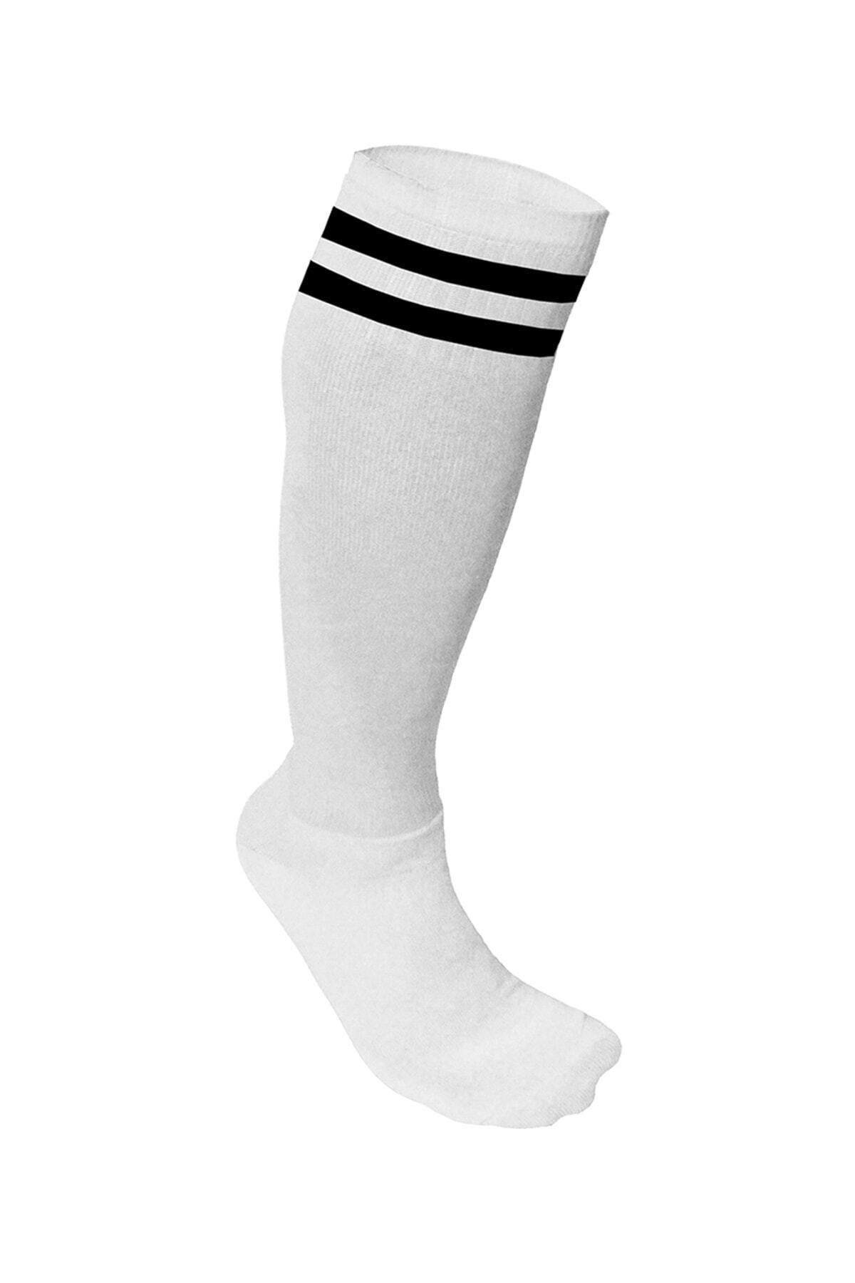 SPOR724 Süper Futbol Tozluğu-Çorabı Beyaz Siyah - 36849