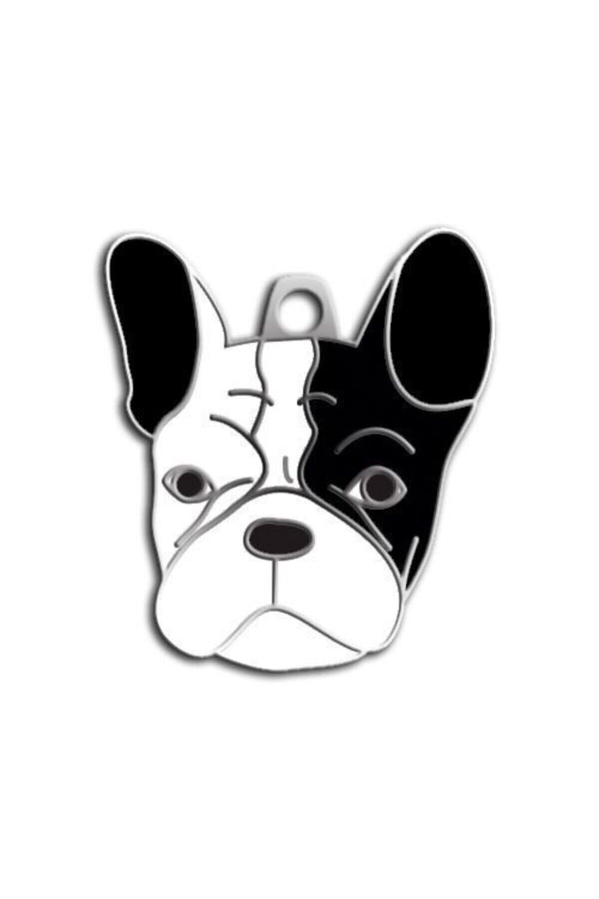 altın pati French Bulldog Köpek Künyesi Siyah Maskeli