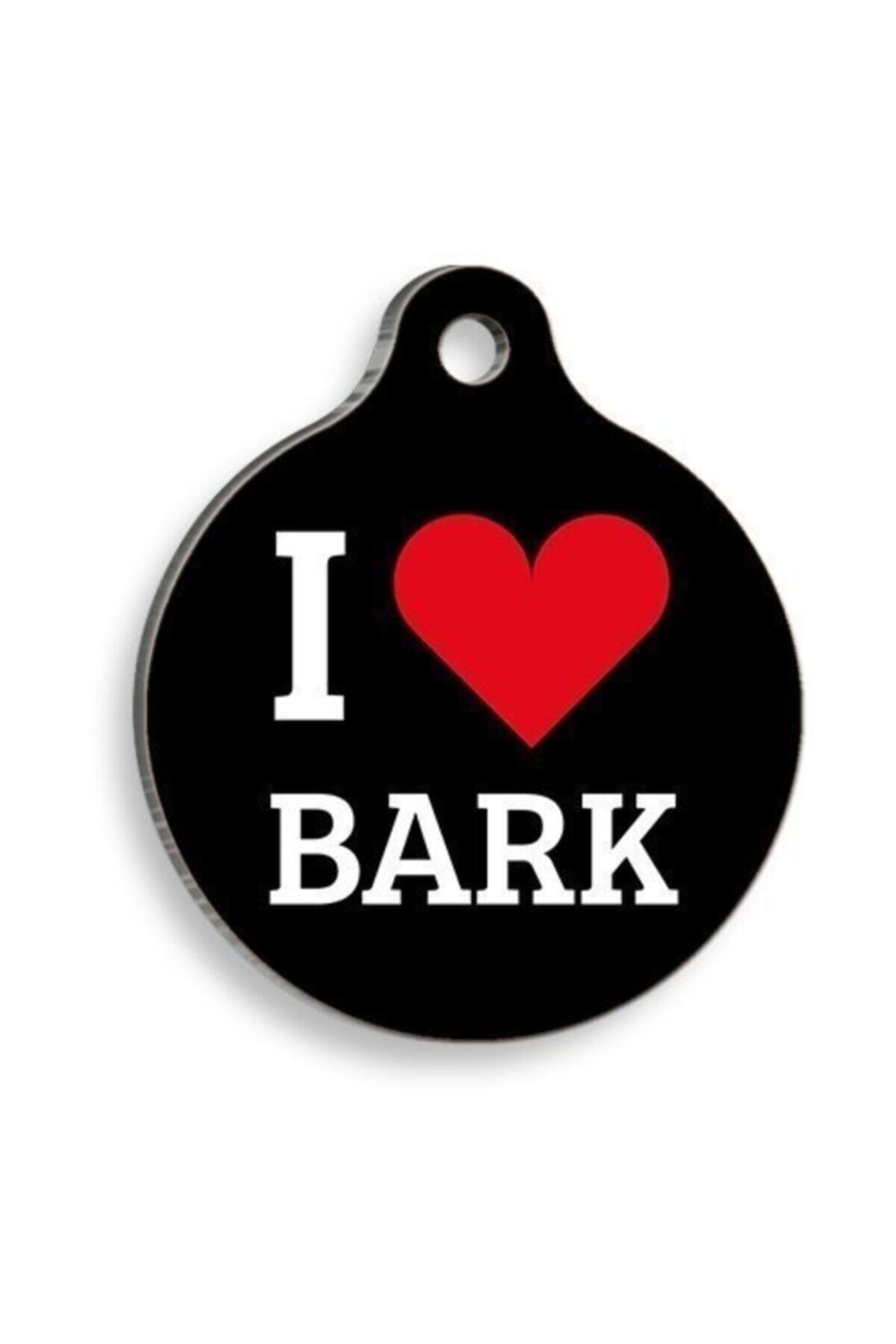 altın pati I Love Bark Yuvarlak Kedi Ve Köpek Künyesi