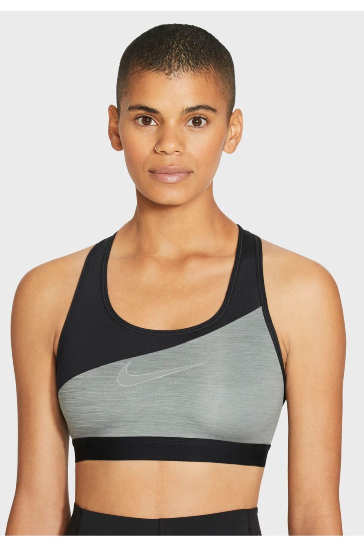 Nike Spor Büstiyer - Nıke Swoosh Band Mtlc Logo Bra