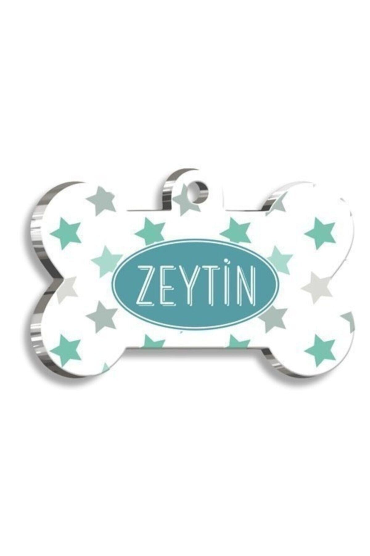 altın pati Mavi Gri Yıldızlı Kemik Şekilli Kedi Köpek Künyesi