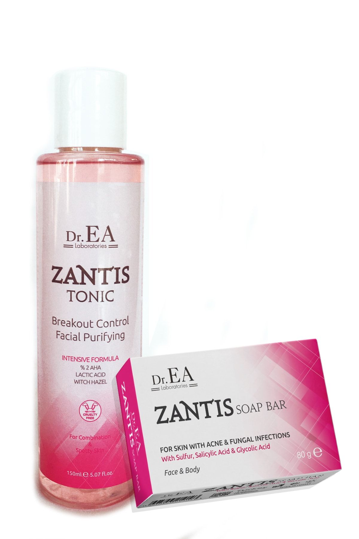Dr. EA Laboratories Zantis Sivilce Akne Sabunu Ve Gözenek Sıkılaştırıcı Tonik Akne Karşıtı Aha Glikolik Asit Özel Set