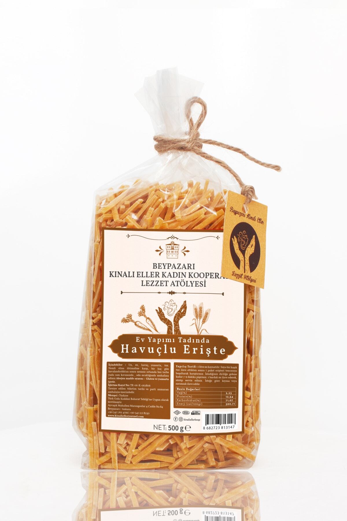 Kınalı Eller Kadın Kooperatifi Beypazarı Havuçlu Erişte Makarnası 500gr.