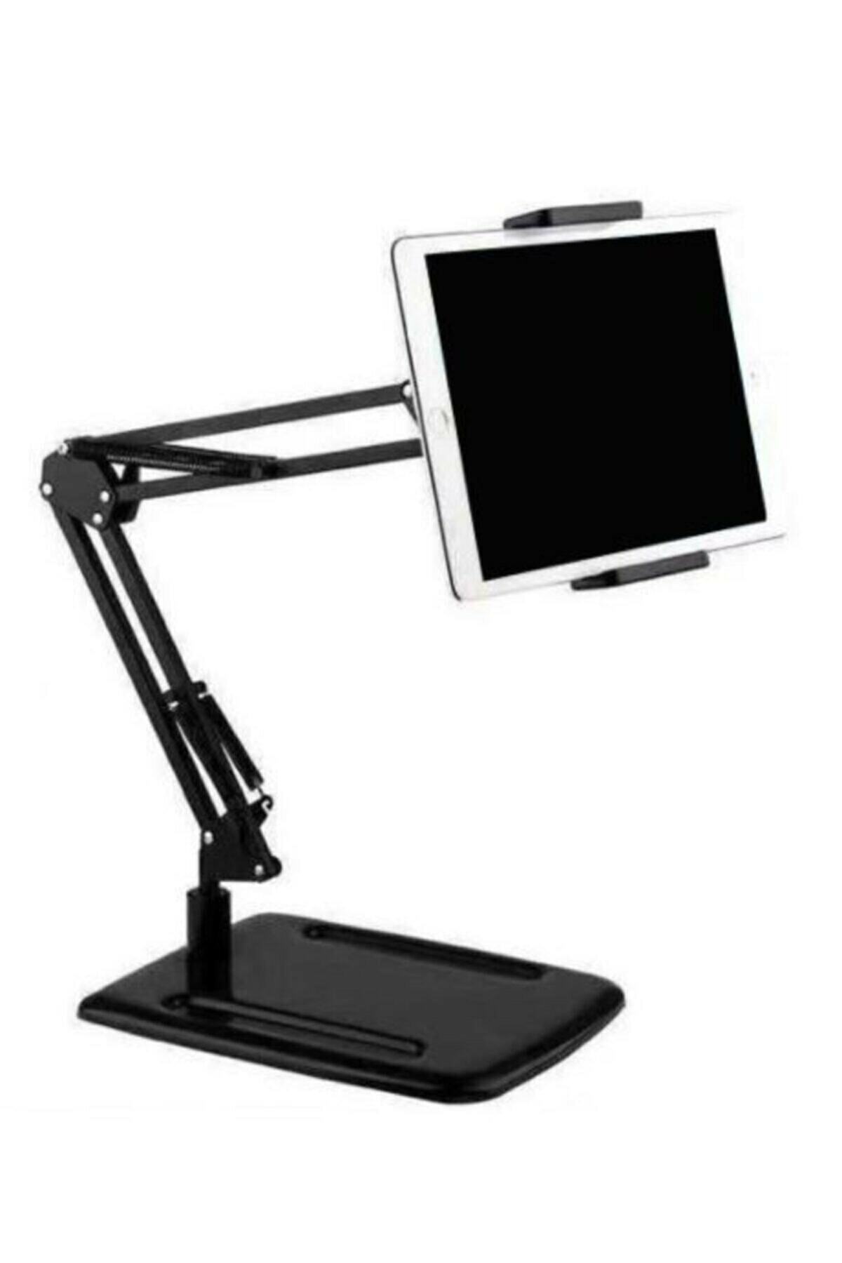 Asfal Masaüstü Metal Tablet Ve Telefon Standı Süspansiyonlu Ayaralanabilir Stand 360º 5.5-12inç