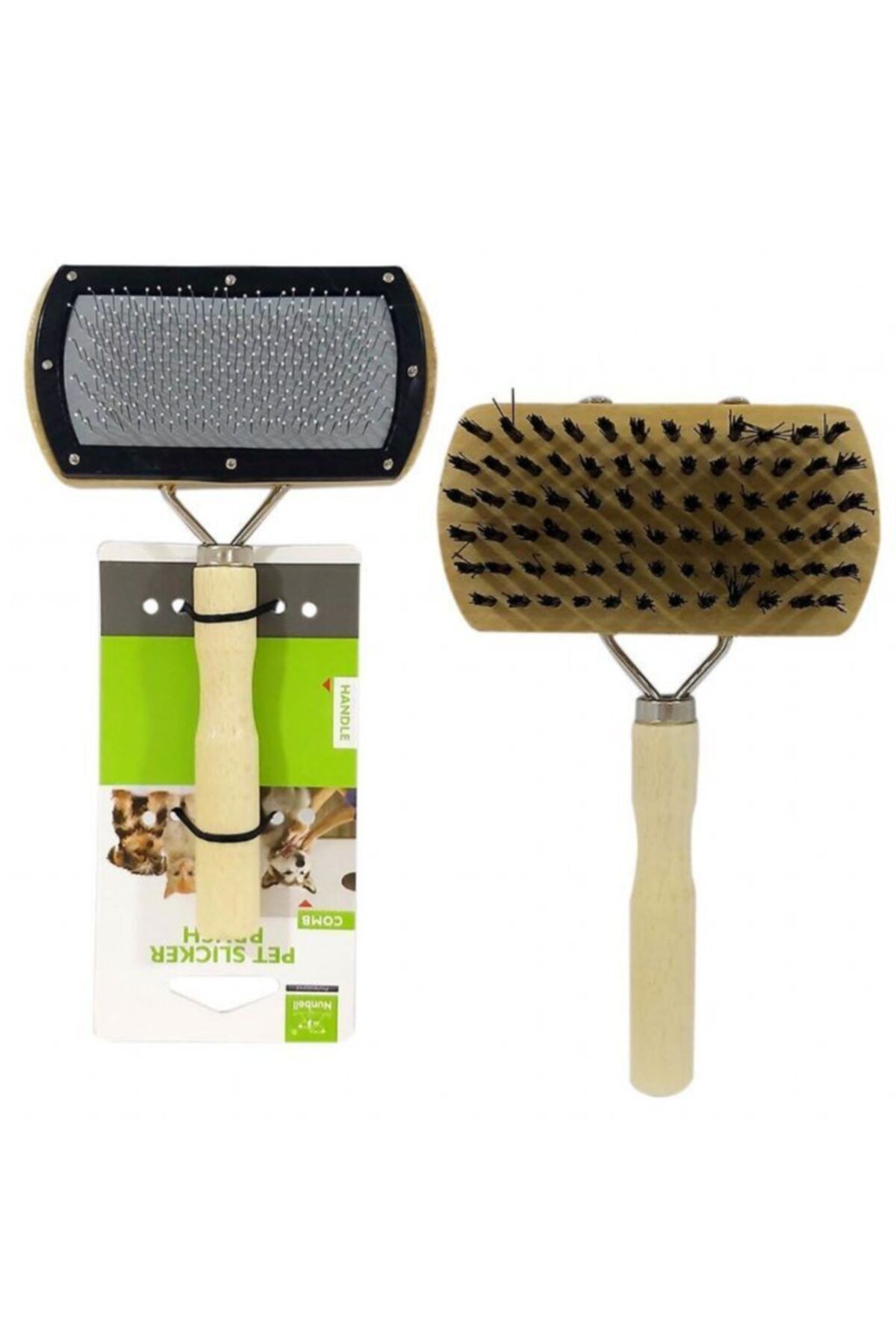 Nunbell Kedi Köpekler Için Çift Taraflı Tarak Fırça 16,5 Cm