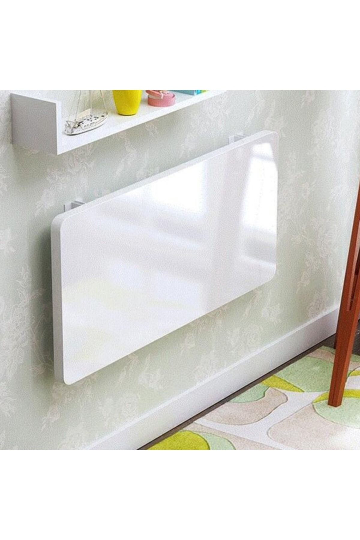 kydonia home 45x68 cm parlak sut beyaz oval kenarli mdf lam duvara monte katlanir oval koseli masa fiyati yorumlari trendyol