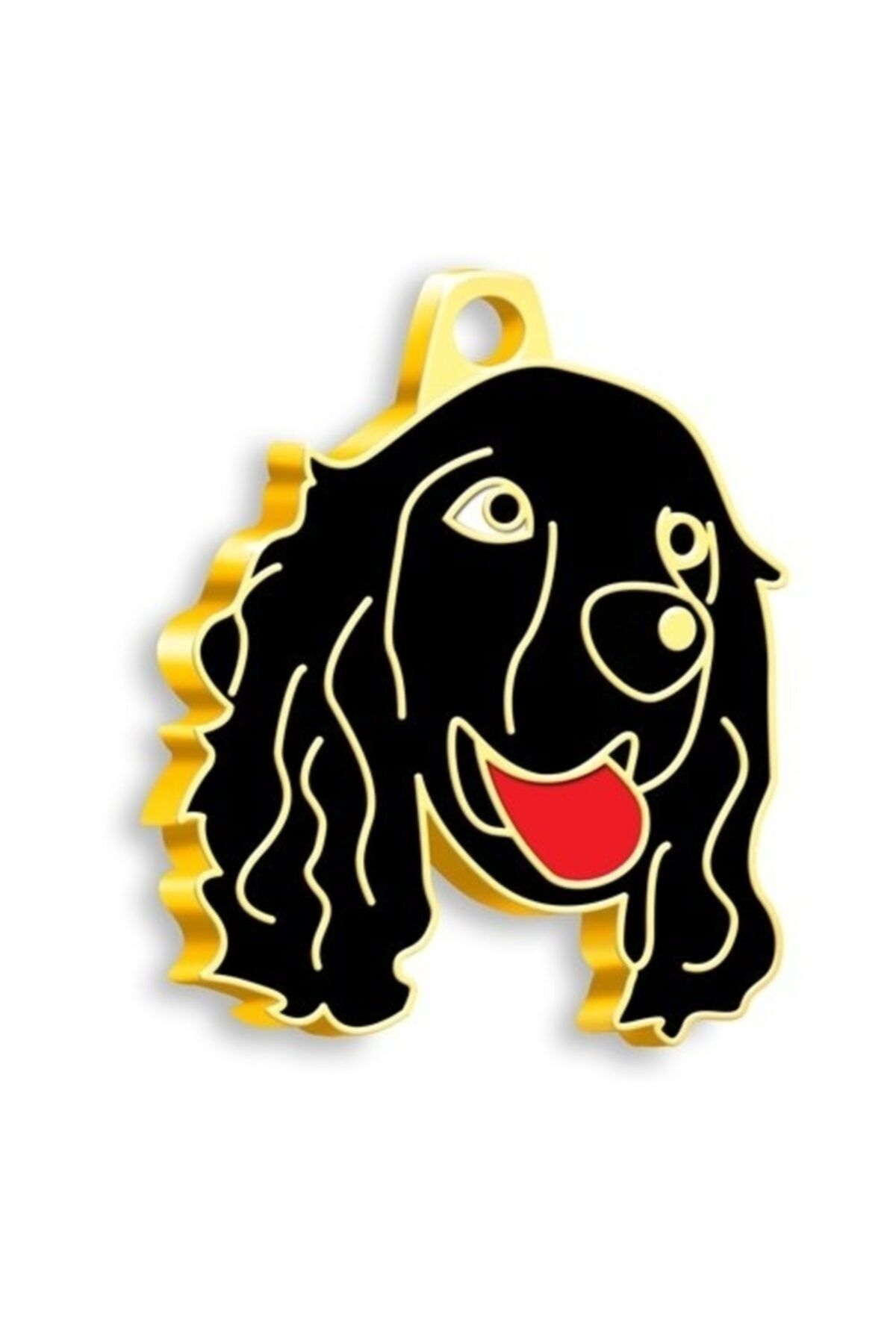 altın pati Altın Kaplama Cocker Köpek Künyesi (siyah)