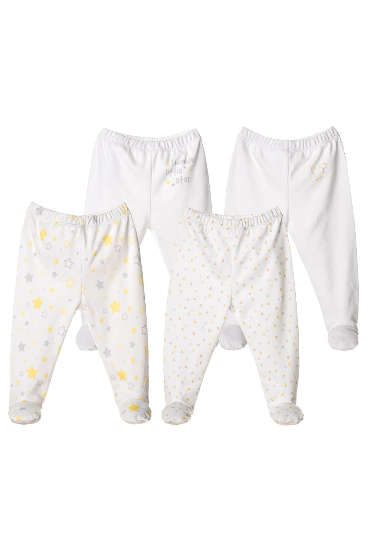 molica baby Bebek Organik Patikli 4'lü Pantolon