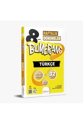 GÜNAY YAYINLARI 8. SINIF BUMERANG TÜRKÇE 32 HAFTALIK DENEMELER (YENİ MÜFREDAT) Image 0