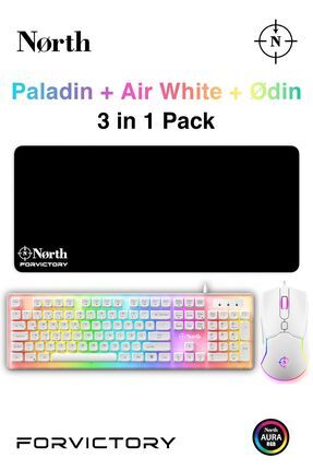 Paladin Mekanik Hisli Oyuncu Klavyesi Air White Oyuncu Mouse Odin Mousepad Bundle Image 0