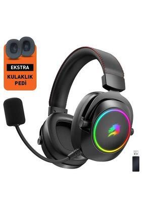 Wbh44 Rgb Kablosuz 2.4g Bt Siyah Oyuncu Kulaklığı Image 0
