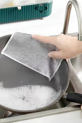 6 Adet Tel Bulaşık Bezi Çizmez Bulaşık Teli Çelik Bez 20x20 Çift Katmanlı Image 2