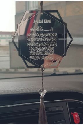 Pleksi Çift Taraflı Araba Süsü Altıgen Ayetel Kürsi Dualı Araba Süsü Dikiz Aynası Süsü Image 0