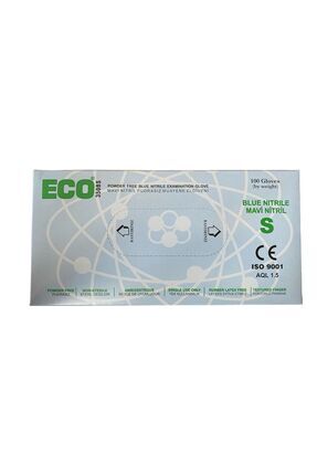 MAVİ PUDRASIZ NİTRİL ÇOK AMAÇLI MUAYENE TEMİZLİK ELDİVENİ SMALL 100 LÜ ECO Image 0