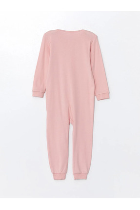 LCW baby Bisiklet Yaka Kız Bebek Tulum 2'li Image 4