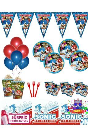 Sonic Temalı 16 Kişilik Doğum Günü Seti Image 0