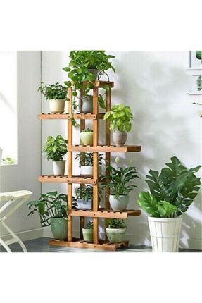Ahşap Çiçeklik Kitaplık Saksılık Balkon Bahçe Standı Image 0