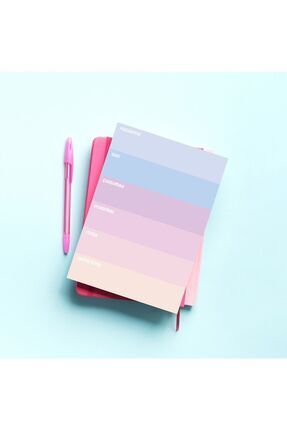 Rengarenk Pastel Tonlar Haftalık Planlayıcı/to Do List/defter/notepad/memopad A5 Image 0