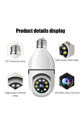 WiFi 360 Panoramik Ampul Kamera Gece Görüş Ses Akıllı Hareket Algılayıcı Ev Tipi Güvenlik Kamerası Image 0