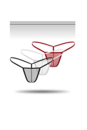 Fantezi String Tül Tanga 3'lü Paket Image 0
