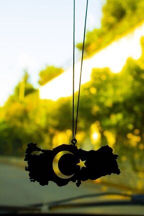Pleksi Çift Taraflı Araba Süsü Dualı Türk Bayrağı Bayrak Desenli Dikiz Aynası Süsü Image 0