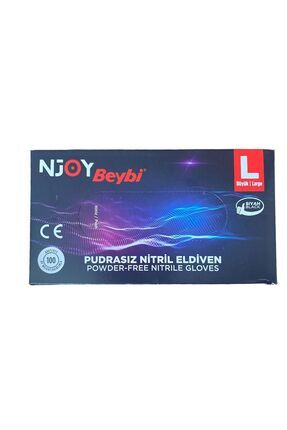 SİYAH PUDRASIZ NİTRİL ÇOK AMAÇLI MUAYENE TEMİZLİK ELDİVENİ LARGE 100 LÜ NJOY BEYBİ Image 0