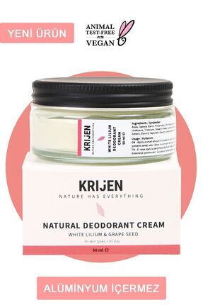 Doğal Deodorant - Beyaz Zambak & Üzüm Çekirdeği Krem Deodorant 50 Ml-Bitkisel Ter Kokusu Önleyici Image 0