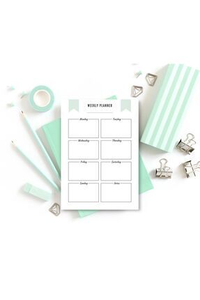Minimal İngilizce Günlük ve Haftalık Planlayıcı/To Do List/Defter/Notepad/Memopad A5 Image 0