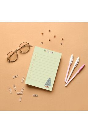 Çam Ağacı Desenli Yeşil Planlayıcı/to Do List/defter/notepad/memopad A6 Image 0