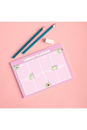 Kawaii Sevimli Kurbağa Desenli Haftalık Planlayıcı/to Do List/defter/notepad/memopad A5 Image 0