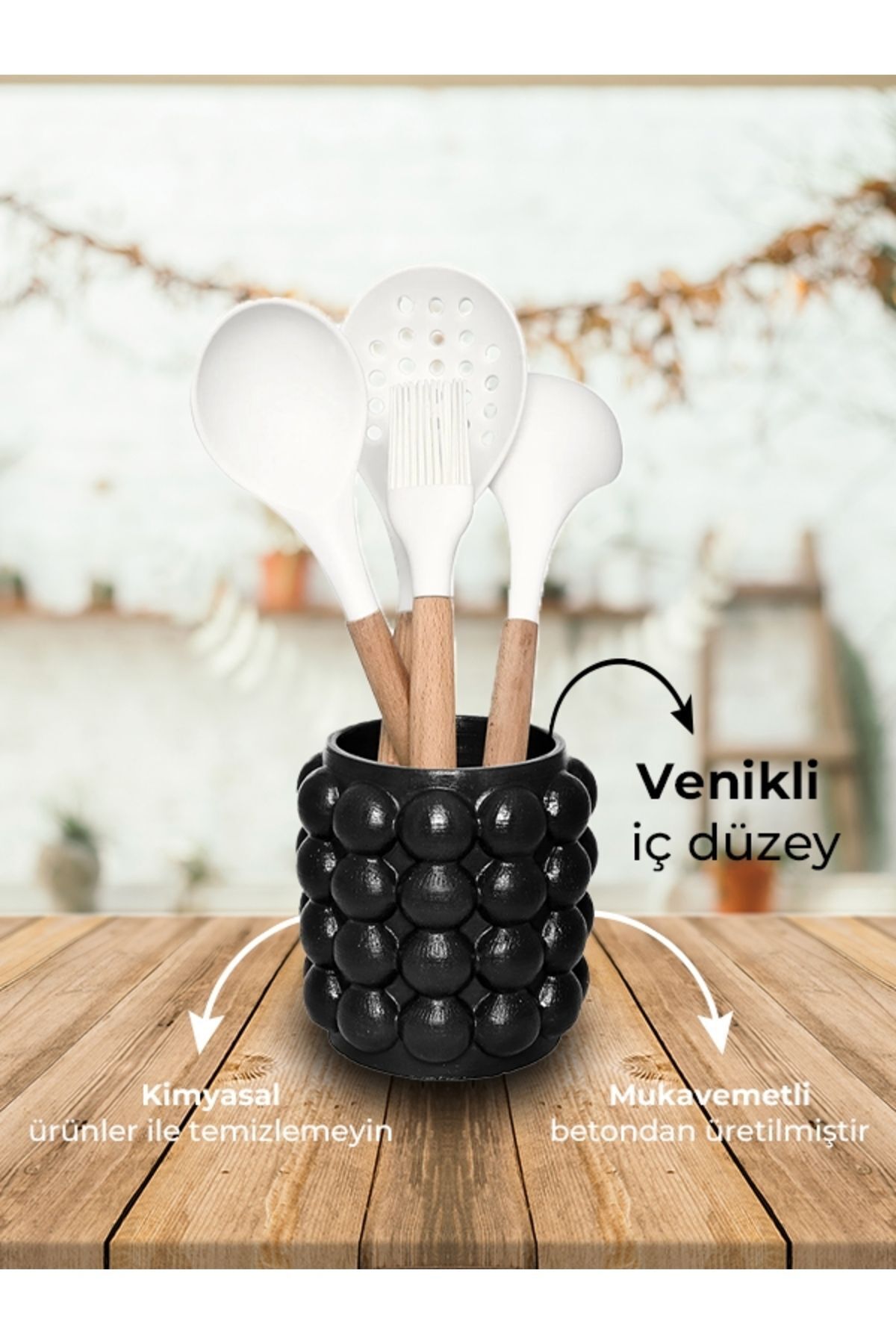 کانتر حباب دار قائم کارد و چنگال سازمان دهنده مشکی