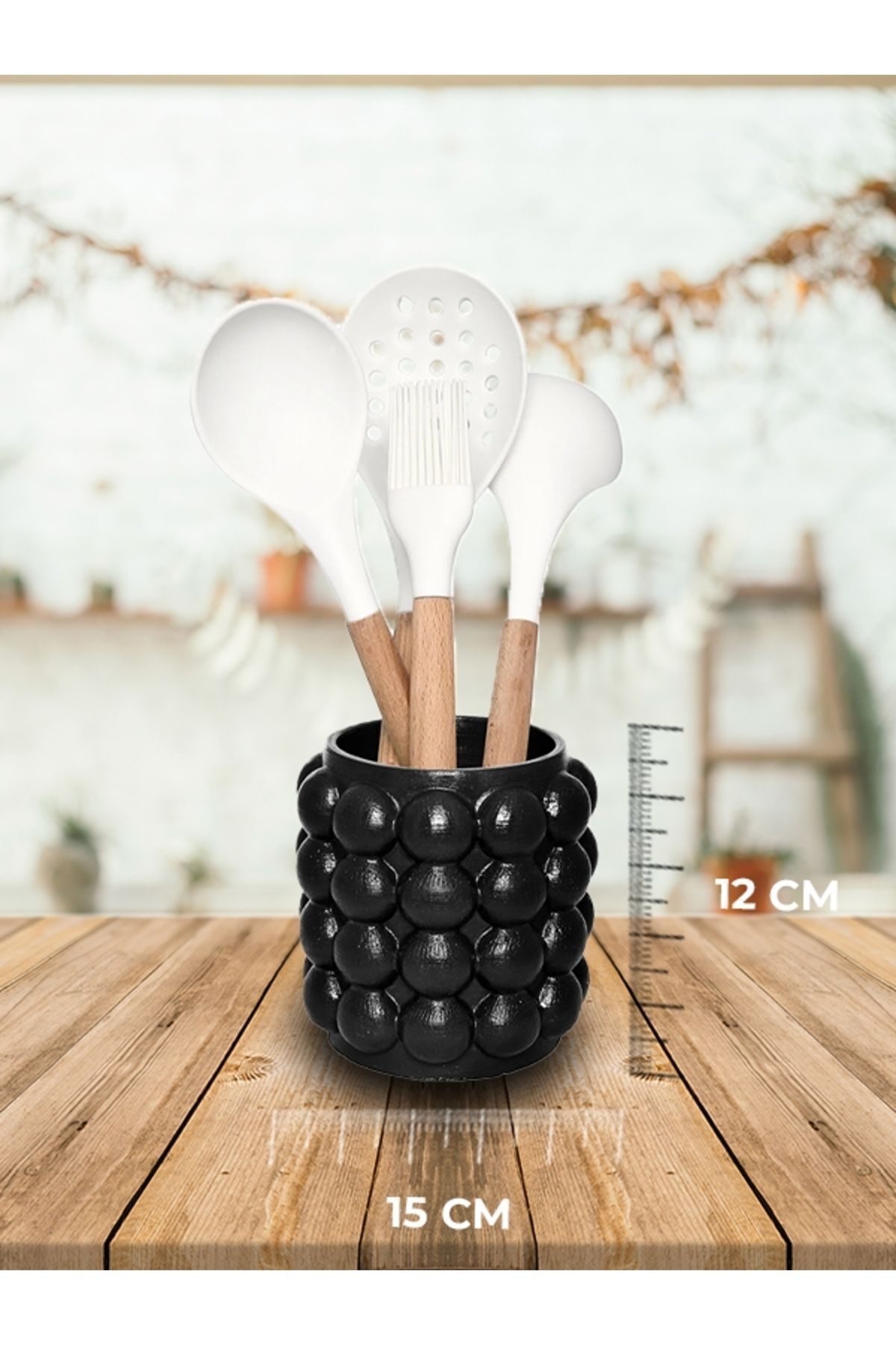 کانتر حباب دار قائم کارد و چنگال سازمان دهنده مشکی