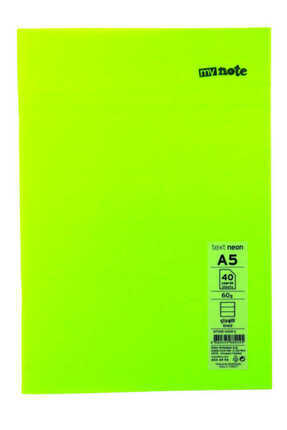 Text A5 40 Yaprak Çizgili Plastik Neon Kapaklı Defter Image 0