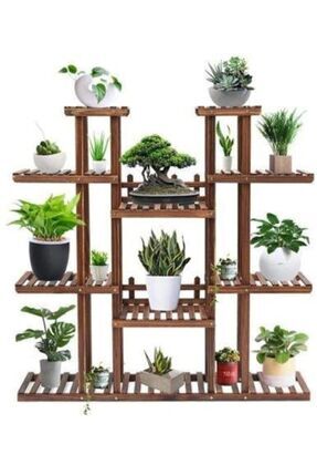 Ahşap Çiçeklik Kitaplık Saksılık Balkon Bahçe Standı Image 0