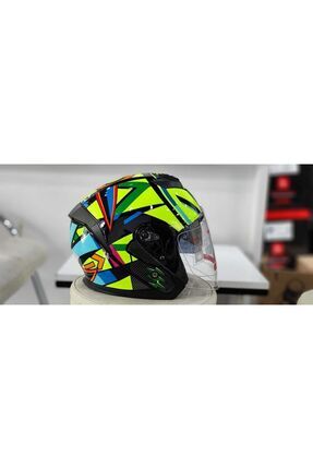 Jk 526 Güneş Vizörlü Karışık Renk Kask Image 0