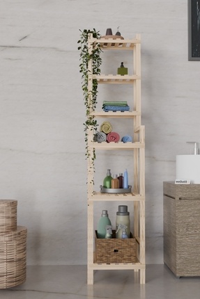 Banyo Düzenleyici 6 Raflı Banyo Dolabı Çok Amaçlı Banyo Mutfak Rafı nat mob219 Image 0