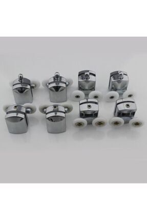 Duşakabin Tekeri Tekerleği Rulmanı 8'li Set Parlak Krom 22 Mm Teker Çapı Image 0