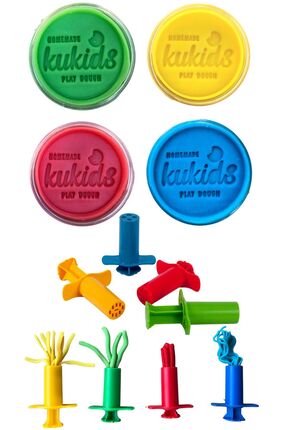 Play Dough Doğal Oyun Hamuru Şırınga Seti,4x130 Oyun Hamuru Image 0