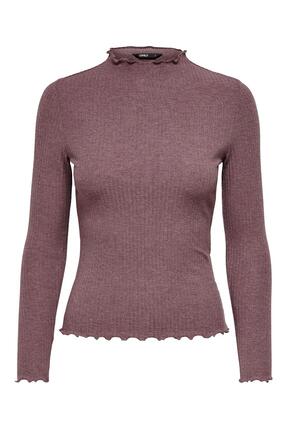 15180040 Yuvarlak Yaka Uzun Kol Kendınden Cızgılı Image 0