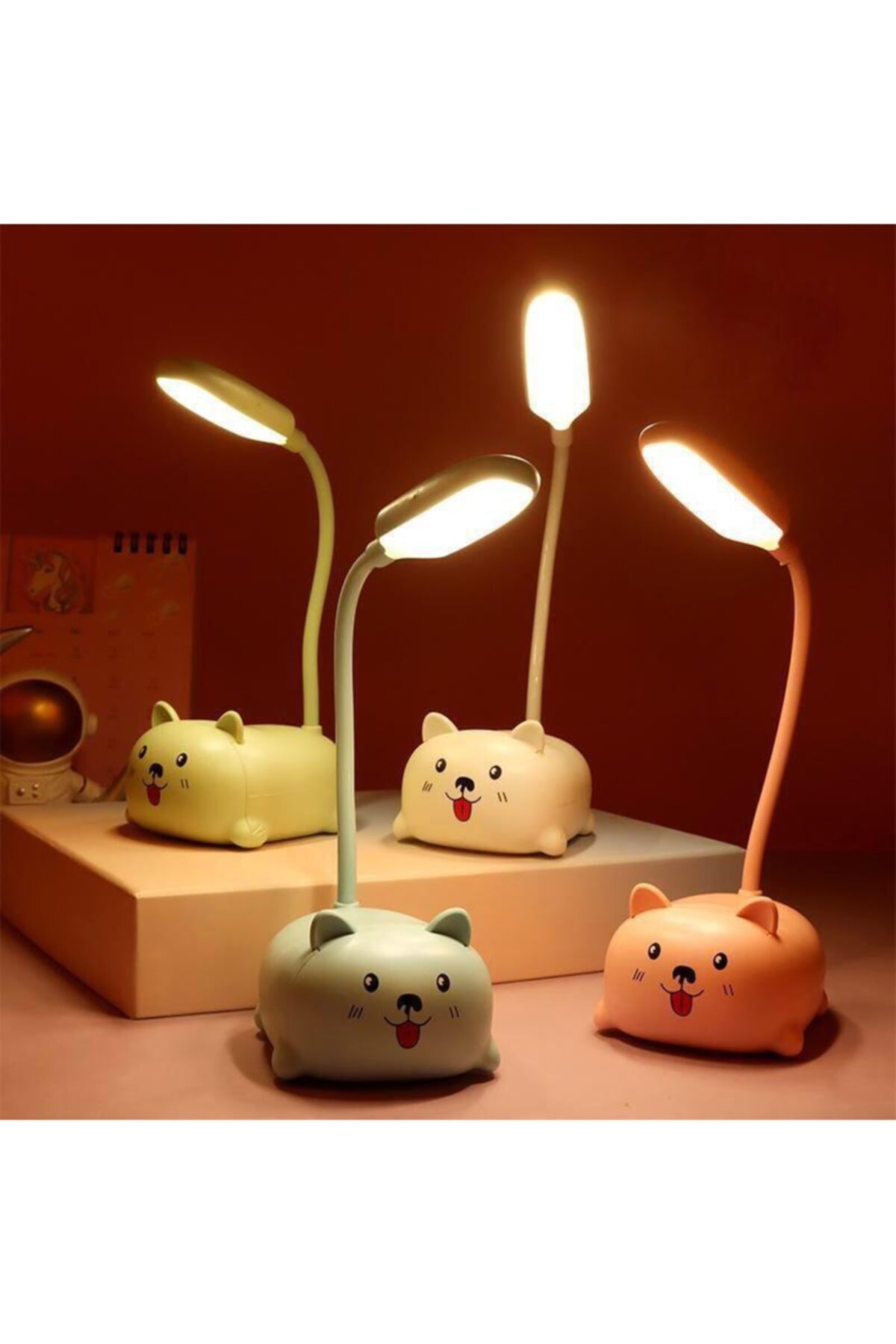 MiniHome Avec Av-603 Sevimli Köpek Usb Ledli Şarjlı Masa Lambası