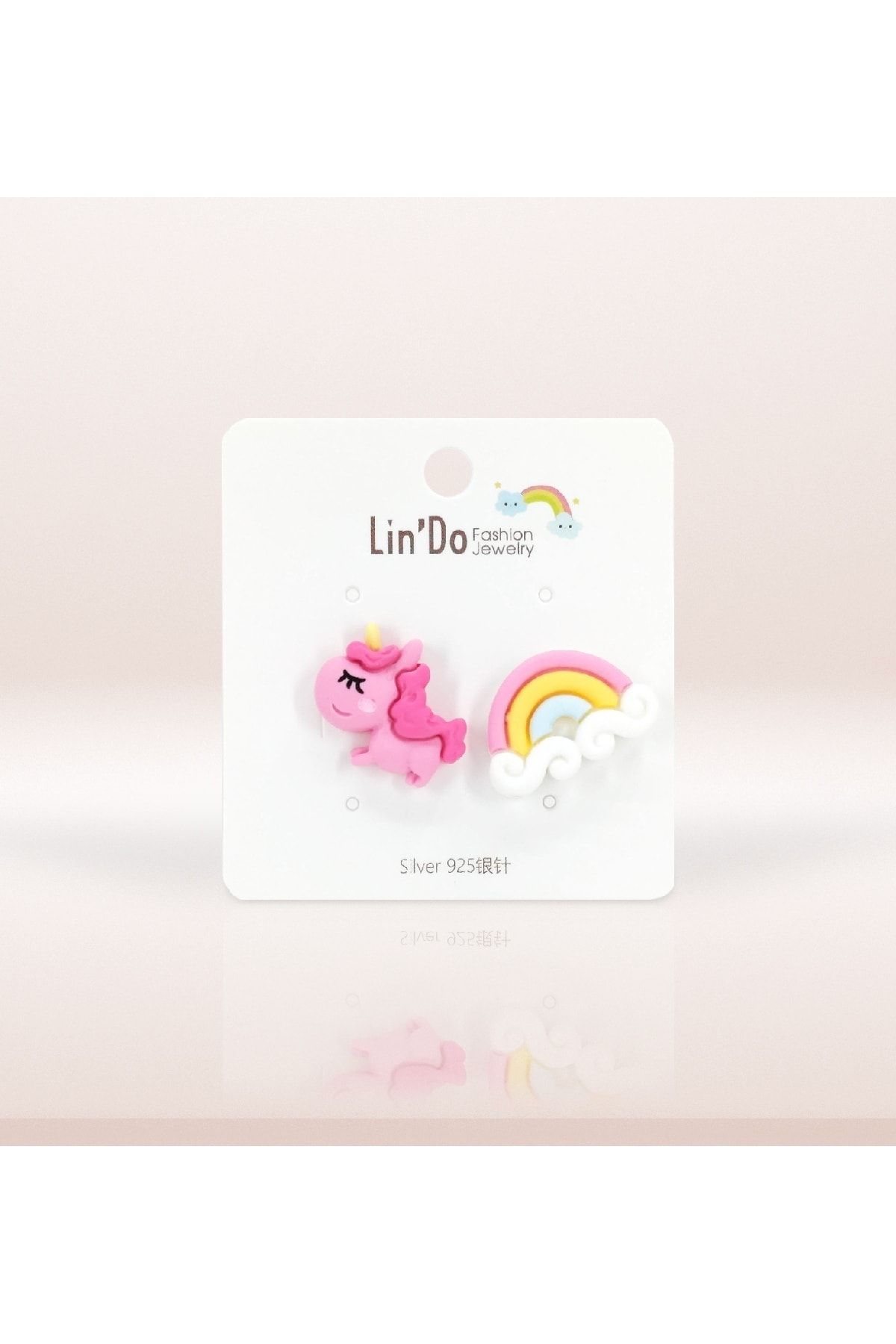 BP Tattoo Lindo Gökkuşağı Unicorn Renkli Genç Ve Çocuk Küpesi