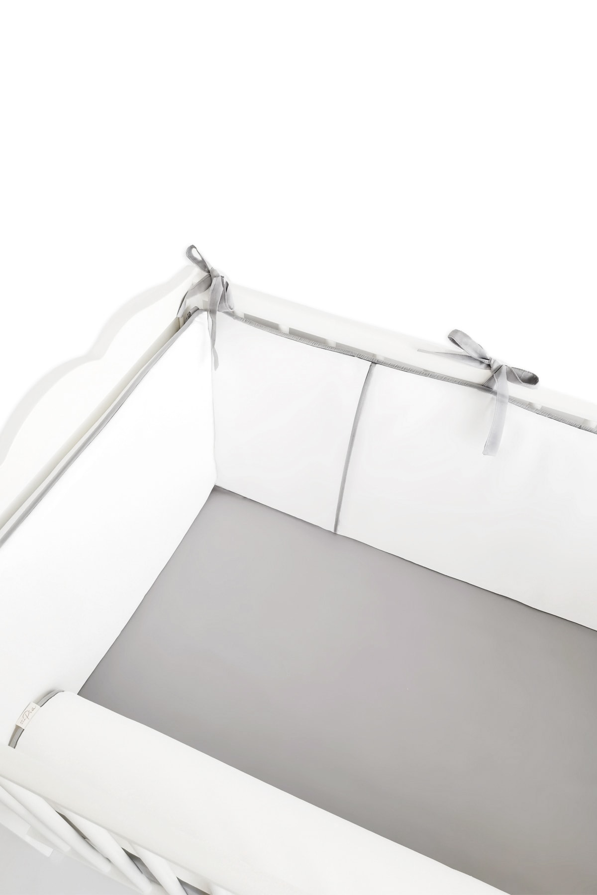 we are Pia Bebek Beşik Biyeli Bumper/yan Koruma Seti 60x120 Kırık Beyaz-gri
