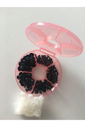 50 Çift 100 Adet ( 6m-8m-10m-12m-14m)amigurumi Vidalı Kilitli Sertifikalı Güvenli Siyah Göz Seti Image 0