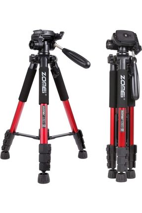 Q111 Profesyonel Tripod Canon,Nikon,Sony,Fuji Uyumlu Kırmızı Image 0
