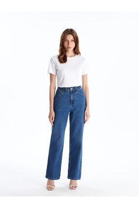 LCWAIKIKI Basic Buxe Beyazı Bisiklet Yaka Düz Kısa Kollu Kadın Tişört Image 1