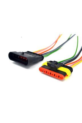 1 Takım 6 Pin Kablolu Süper Seal Elektrik Soketi Su Geçirmez Konnektör Image 0