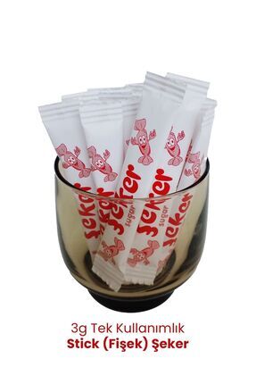 Tek Kullanımlık Stick (Fişek) Şeker 3g - 1000 Adet (Çay Şekeri) Kullan At Toz Şeker Image 0