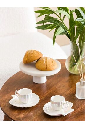 LCW HOME İstiridye 2 Kişilik Porselen Kahve Fincan Takımı 90 Ml Image 1